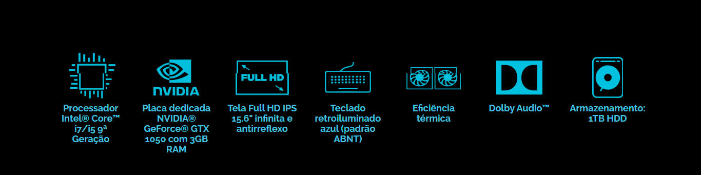 Notebook Gamer Lenovo Ideapad L340 Intel Core i5-9300H 8GB 1TB GTX 1050 3GB 15,6 Full HD Windows 10 Home, Preto- 81TR0002BR